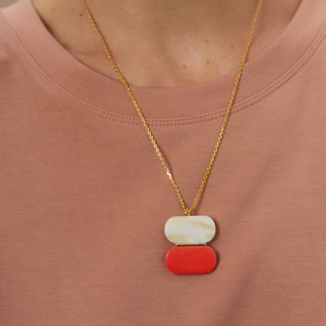 JAZZIC - collier nacre & corail Rosematic