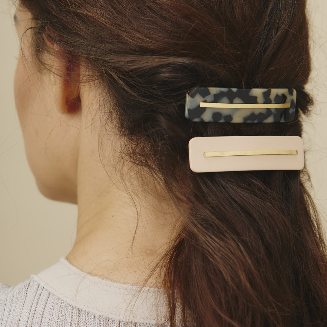 DORIC - Barrette écaille Tokyo & or brossé Rosematic