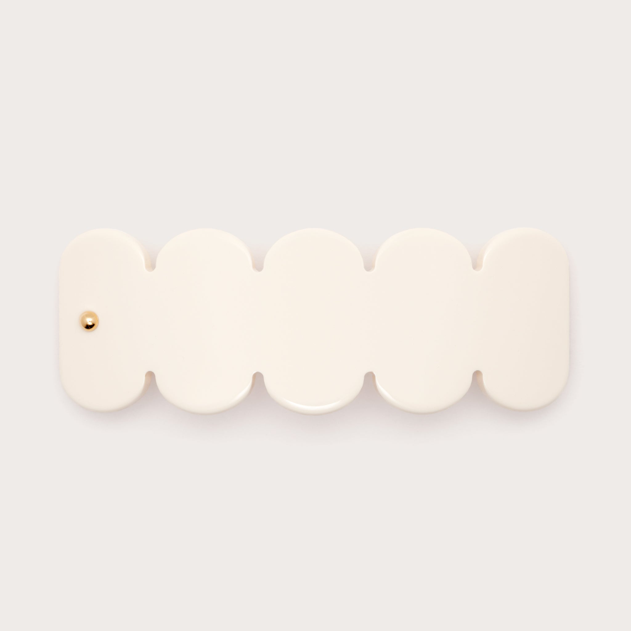 Vue de dessus de la grande barrette à cheveux Free Jazzic en ivoire