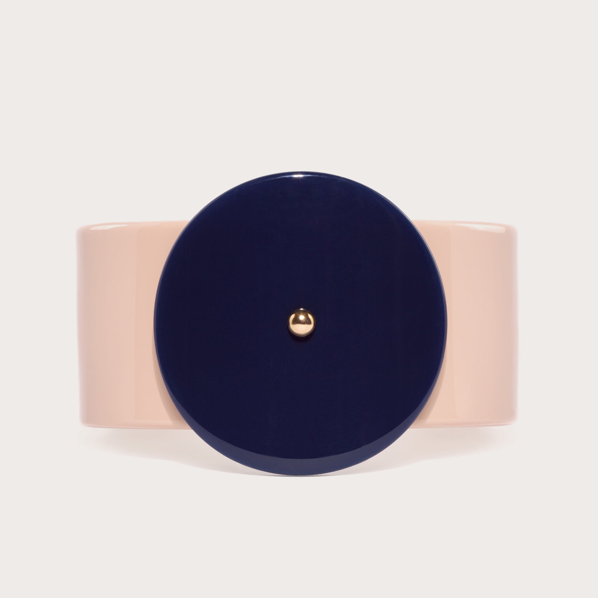 Manchette Iconic en marine et rose poudré