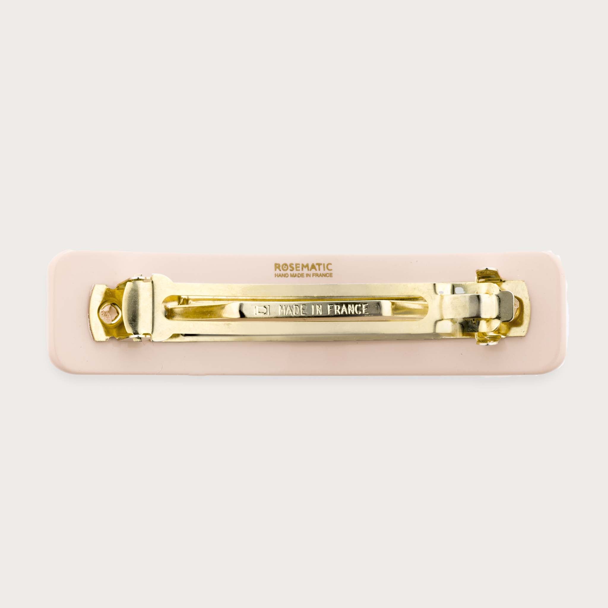 DORIC - Barrette rose poudre & or Rosematic