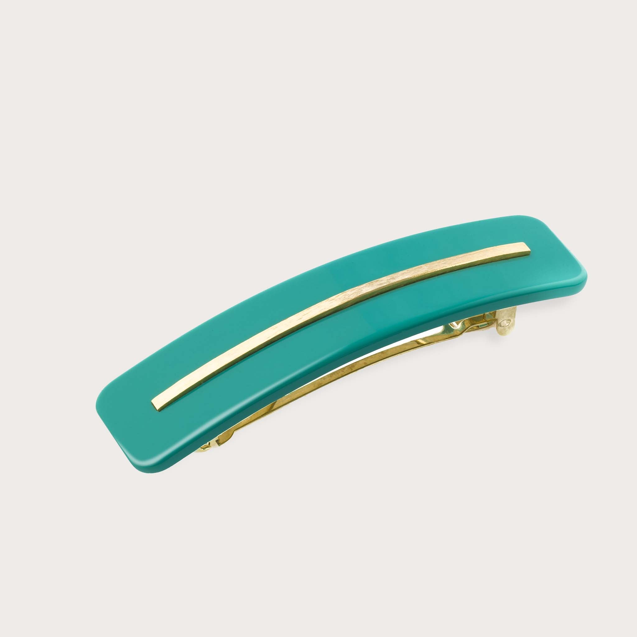 DORIC - Barrette vert menthe & or brossé Rosematic