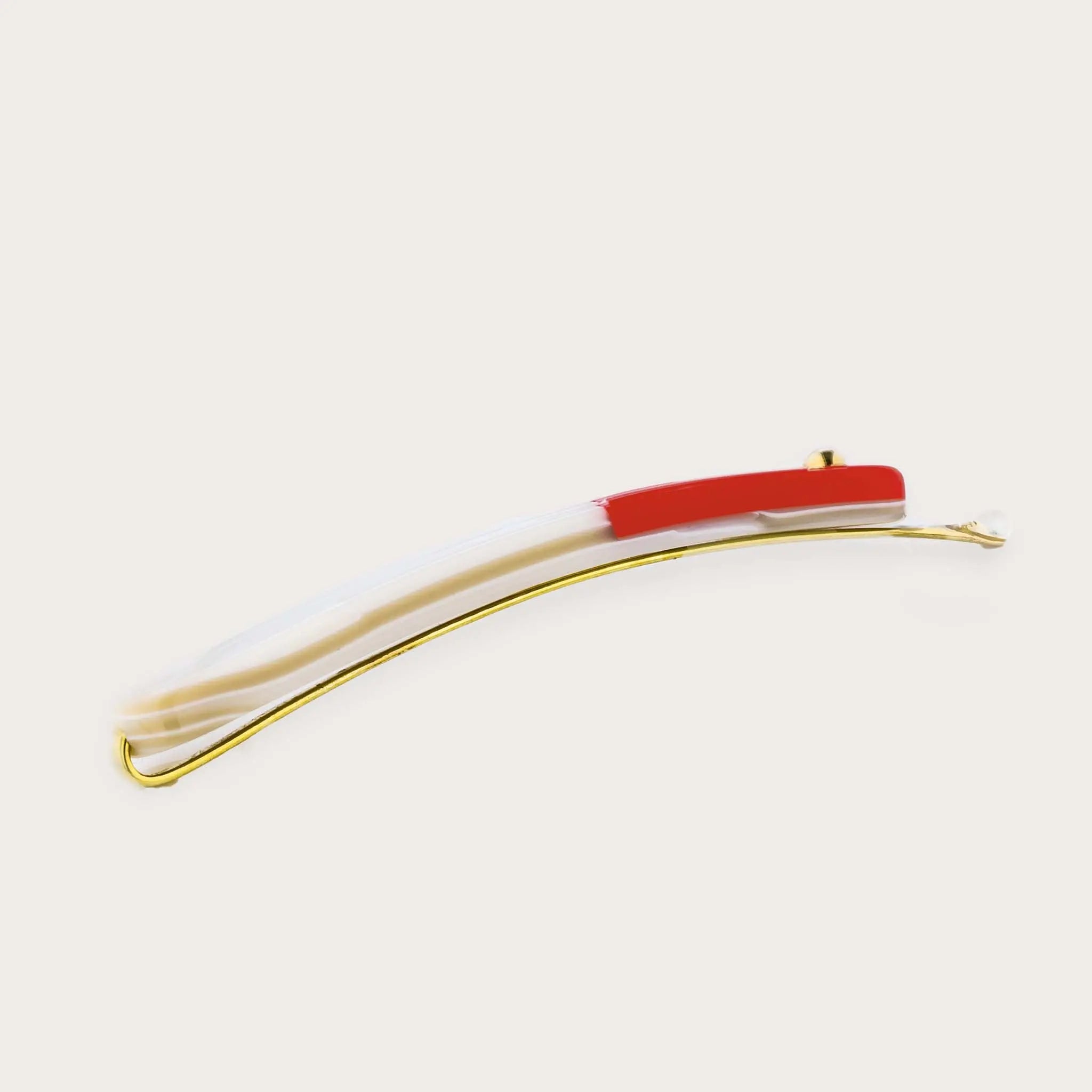 GRAPHIC - Petite barrette nacre & corail Rosematic